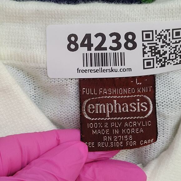 Vintage 80s MOD Striped Collared Sweater S/M 20x25 Cropped Light-Weight - Picture 6 of 11